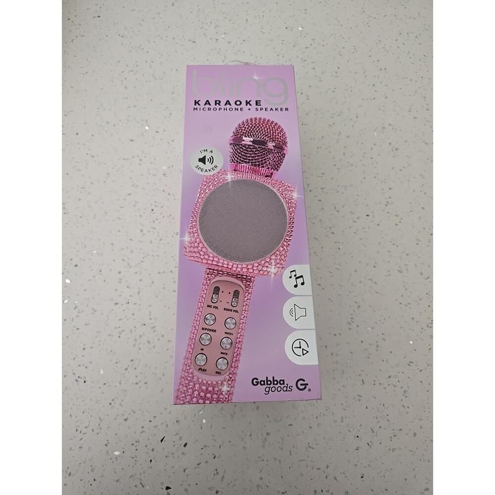 Gabba Goods Bluetooth Karaoke Microphone Speaker Bling NEW